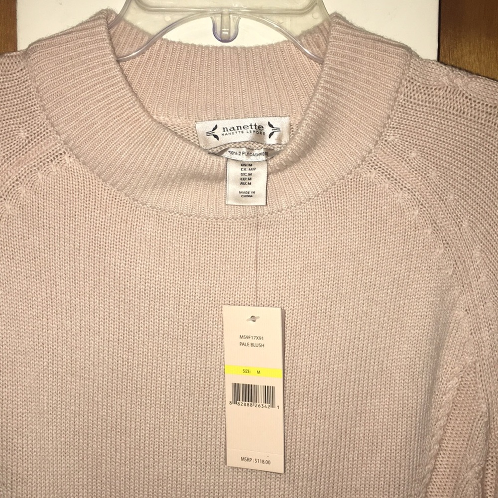 🌸NWT Nanette Lepore 100% Cashmere Mock Sweater - Picture 10 of 12